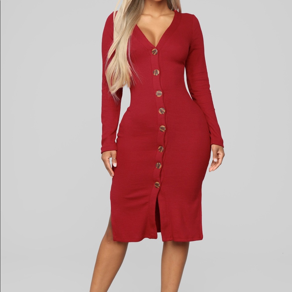 Women’s Bright Red Sweater Dress